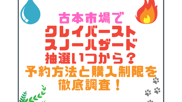 古本市場でクレイバーストスノーハザード抽選いつから？予約方法と購入制限を徹底調査！